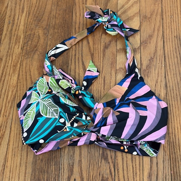 Bar III Bikini Set Keyhole Top Hipster Bottoms size L Hidden Jungle NWT - Picture 5 of 15